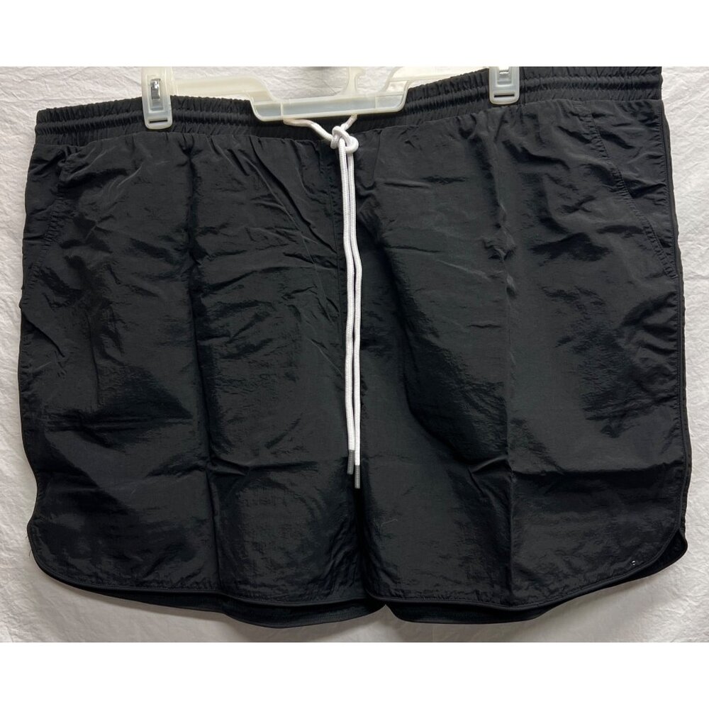 No Boundaries Black Nylon Mens 3XL Swim Trunks w Elastic Waist and Pockets